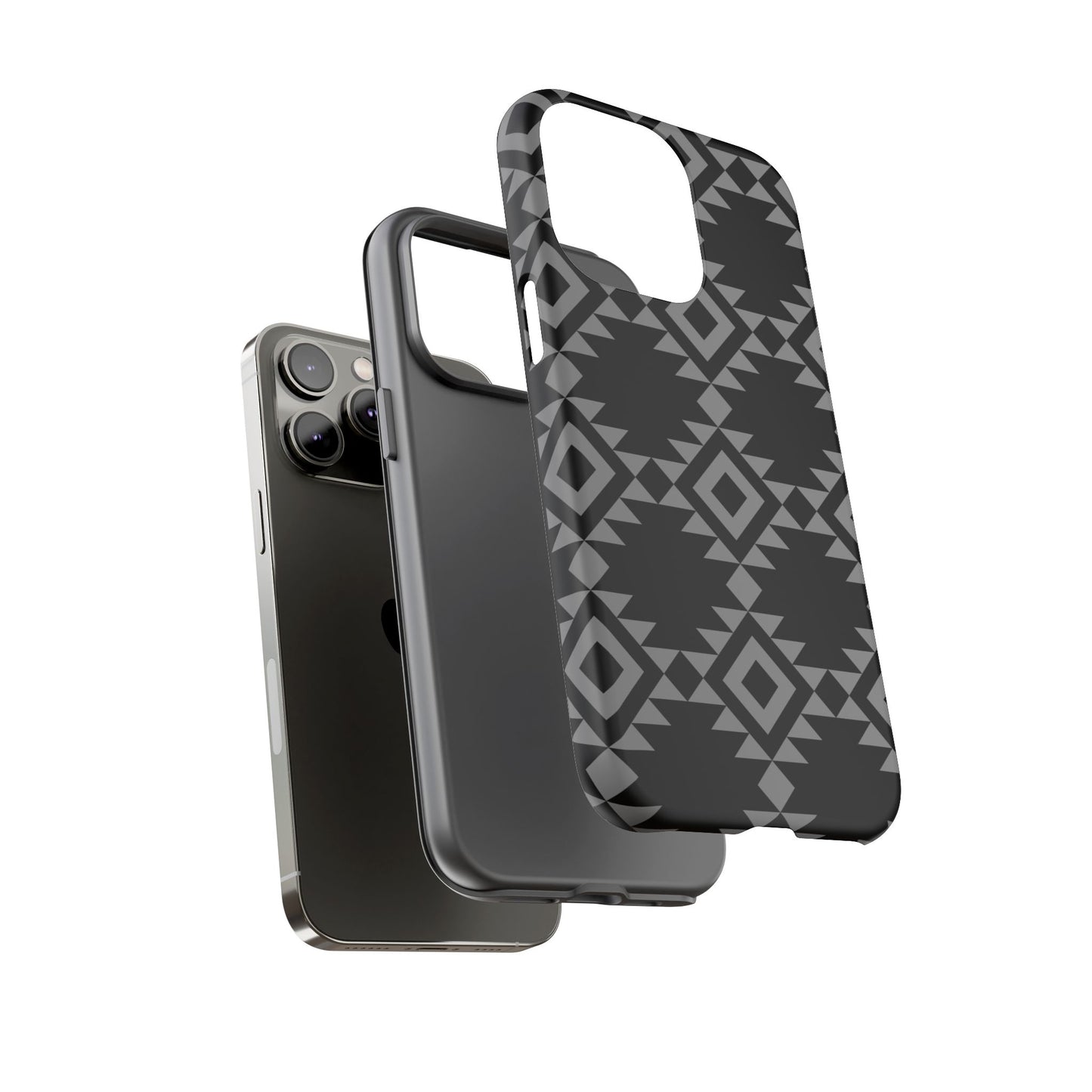iPHONE Tribal Pattern Black and Grey Tough Phone Case | MADE FOR HIM AND HER