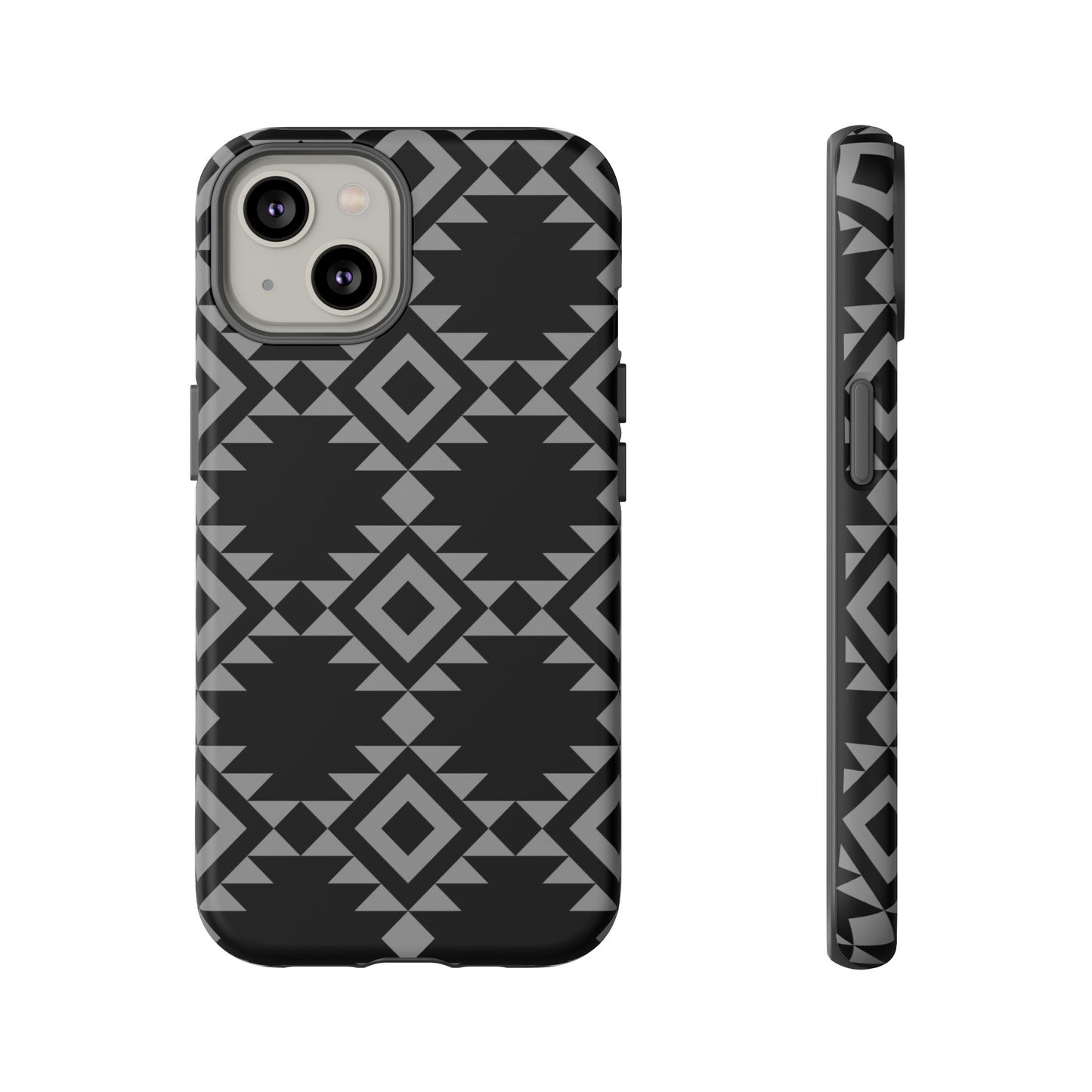 iPHONE Tribal Pattern Black and Grey Tough Phone Case | MADE FOR HIM AND HER