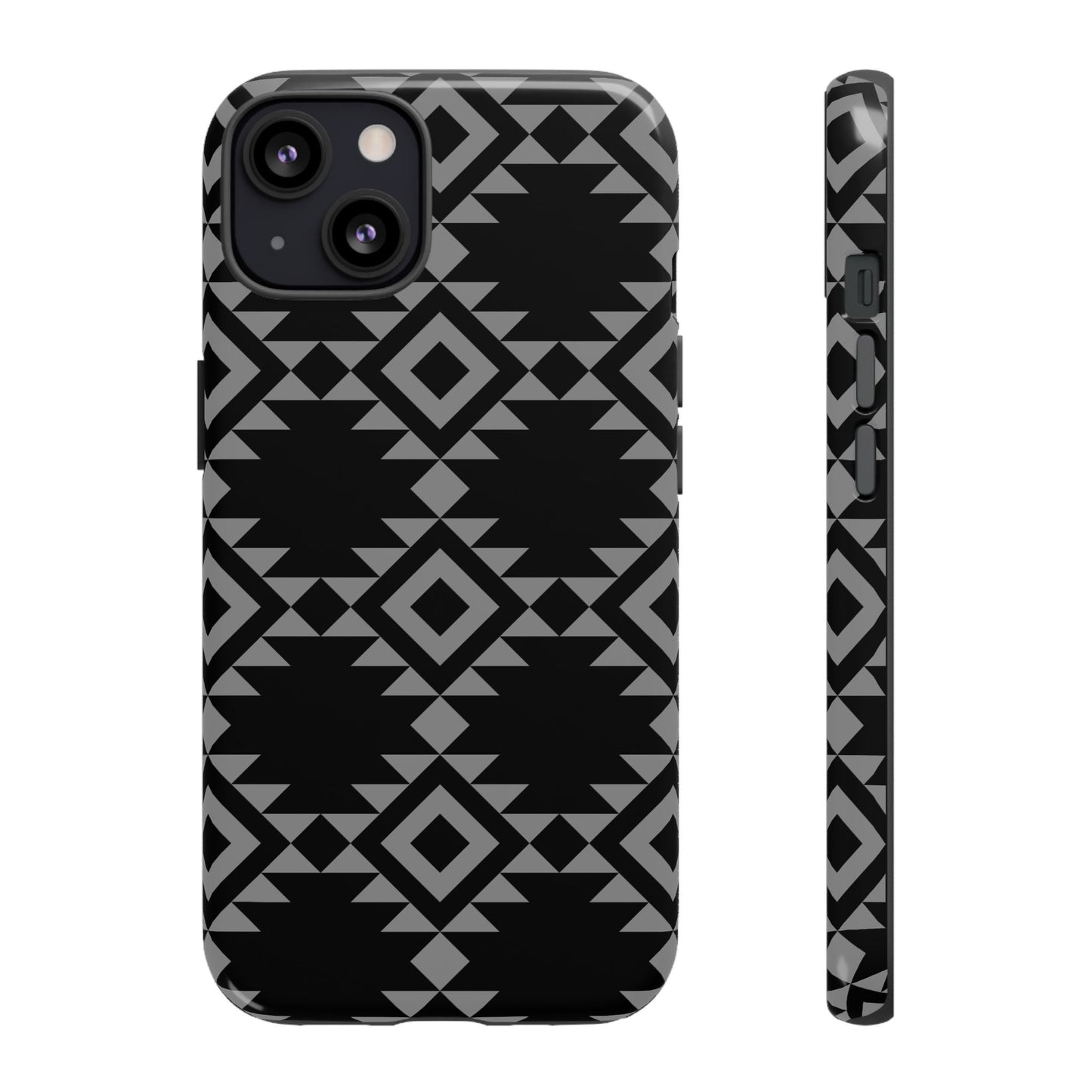 iPHONE Tribal Pattern Black and Grey Tough Phone Case | MADE FOR HIM AND HER