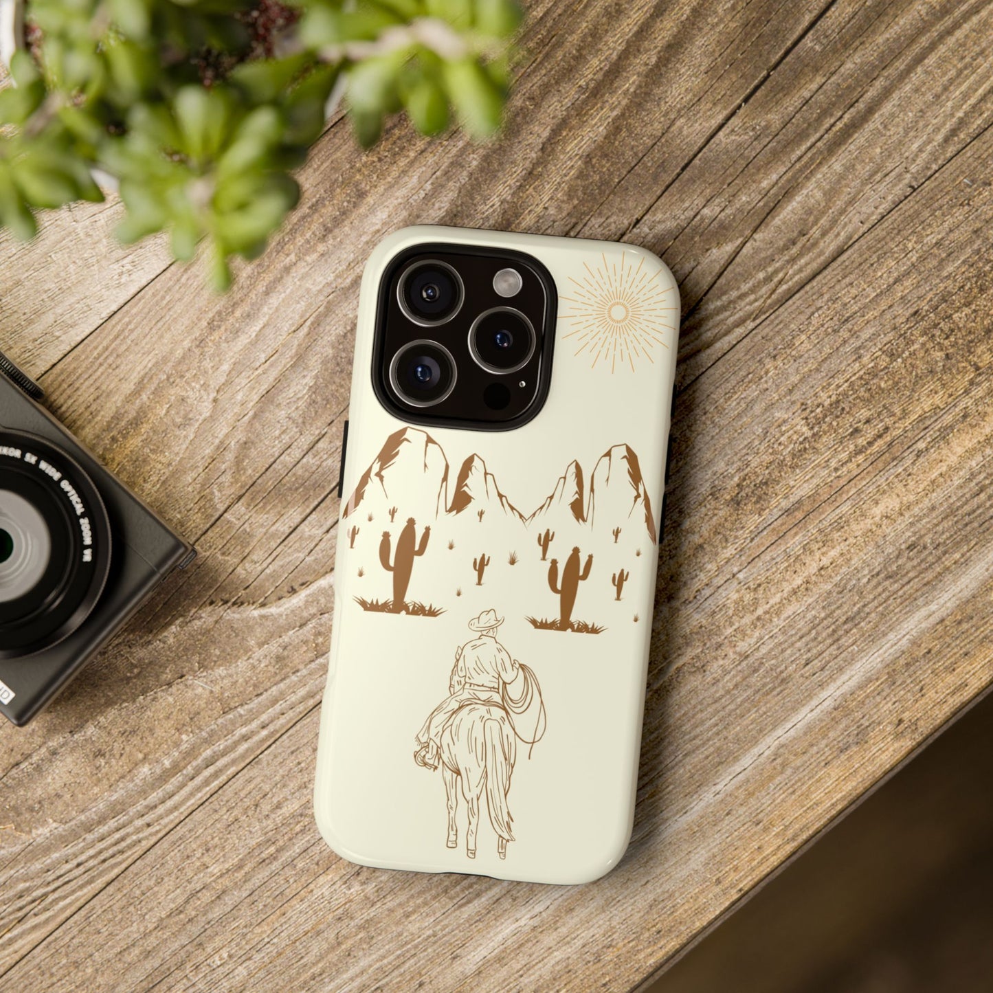 iPHONE Cowboy Riding into the Sunset Tough Phone Case