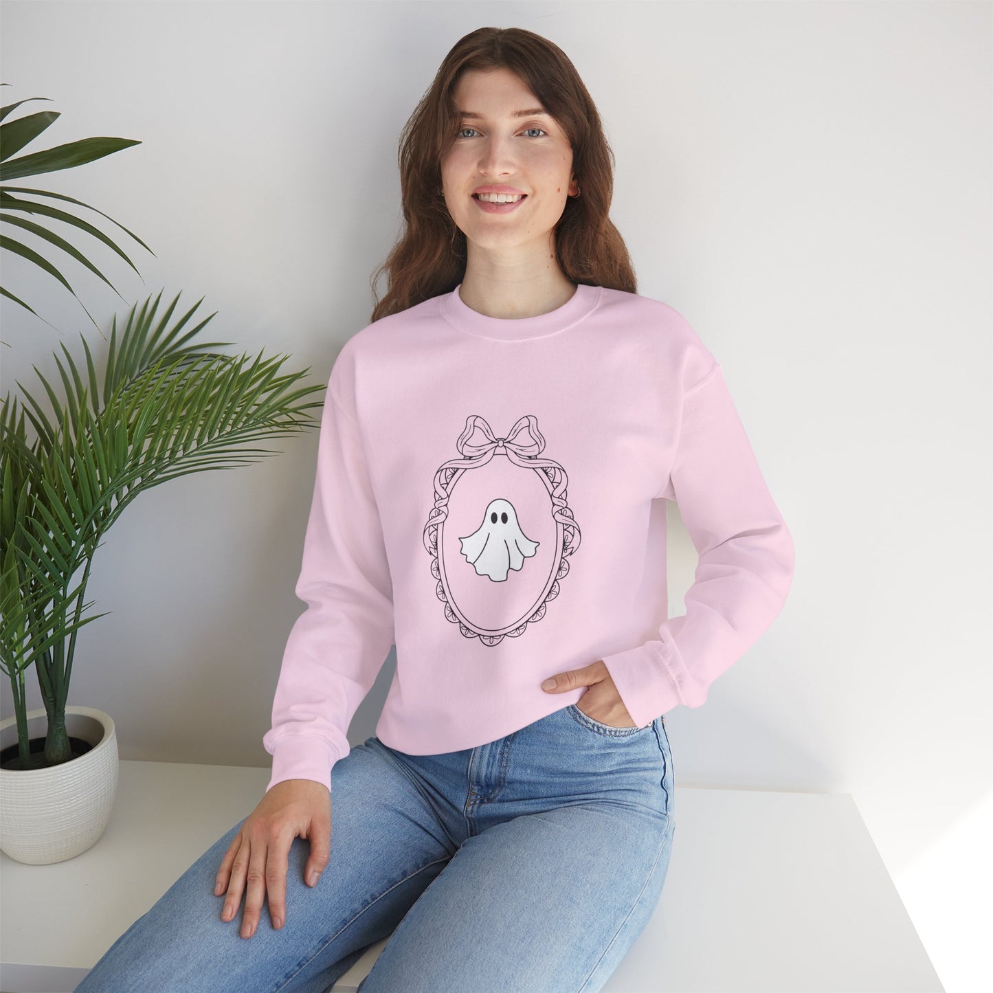 Cute Ghost Crewneck Sweatshirt | Cozy Unisex Fall Apparel, Halloween Outfit, Spooky Season Gift, Casual Comfort
