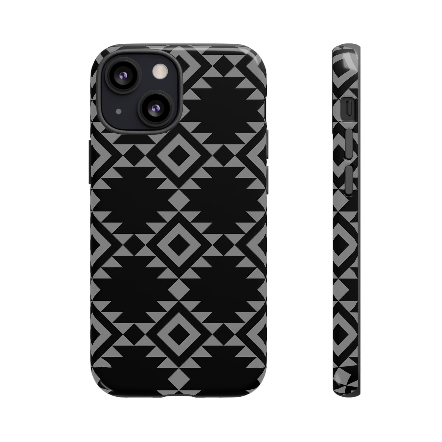 iPHONE Tribal Pattern Black and Grey Tough Phone Case | MADE FOR HIM AND HER