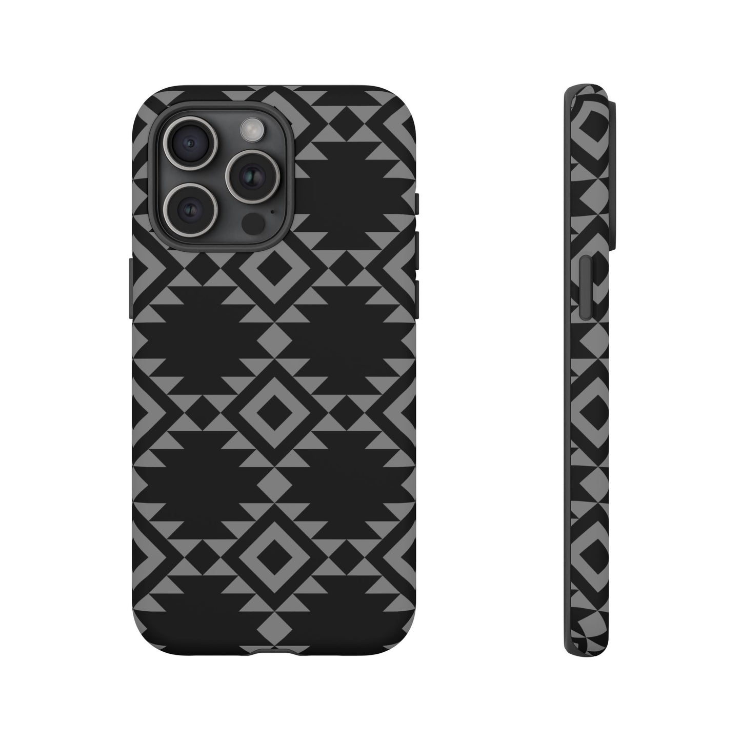 iPHONE Tribal Pattern Black and Grey Tough Phone Case | MADE FOR HIM AND HER