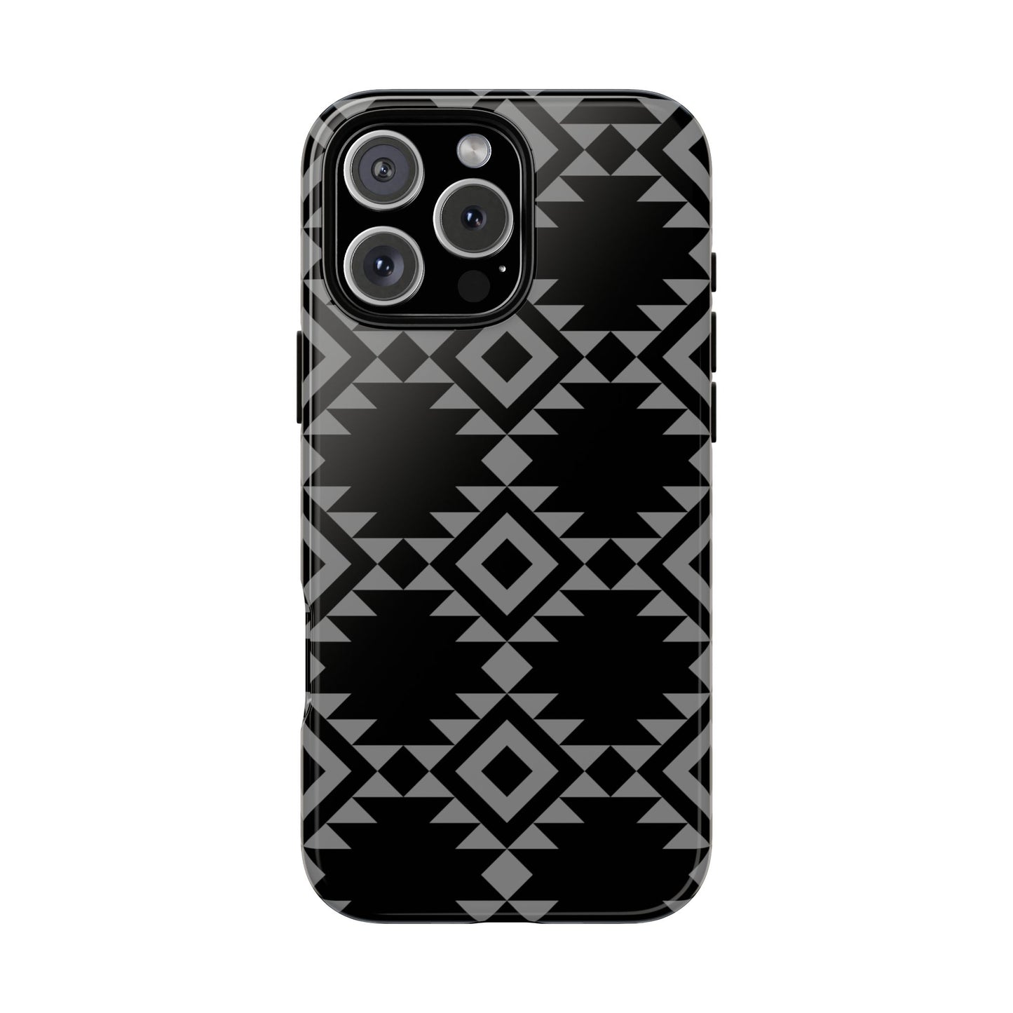 iPHONE Tribal Pattern Black and Grey Tough Phone Case | MADE FOR HIM AND HER
