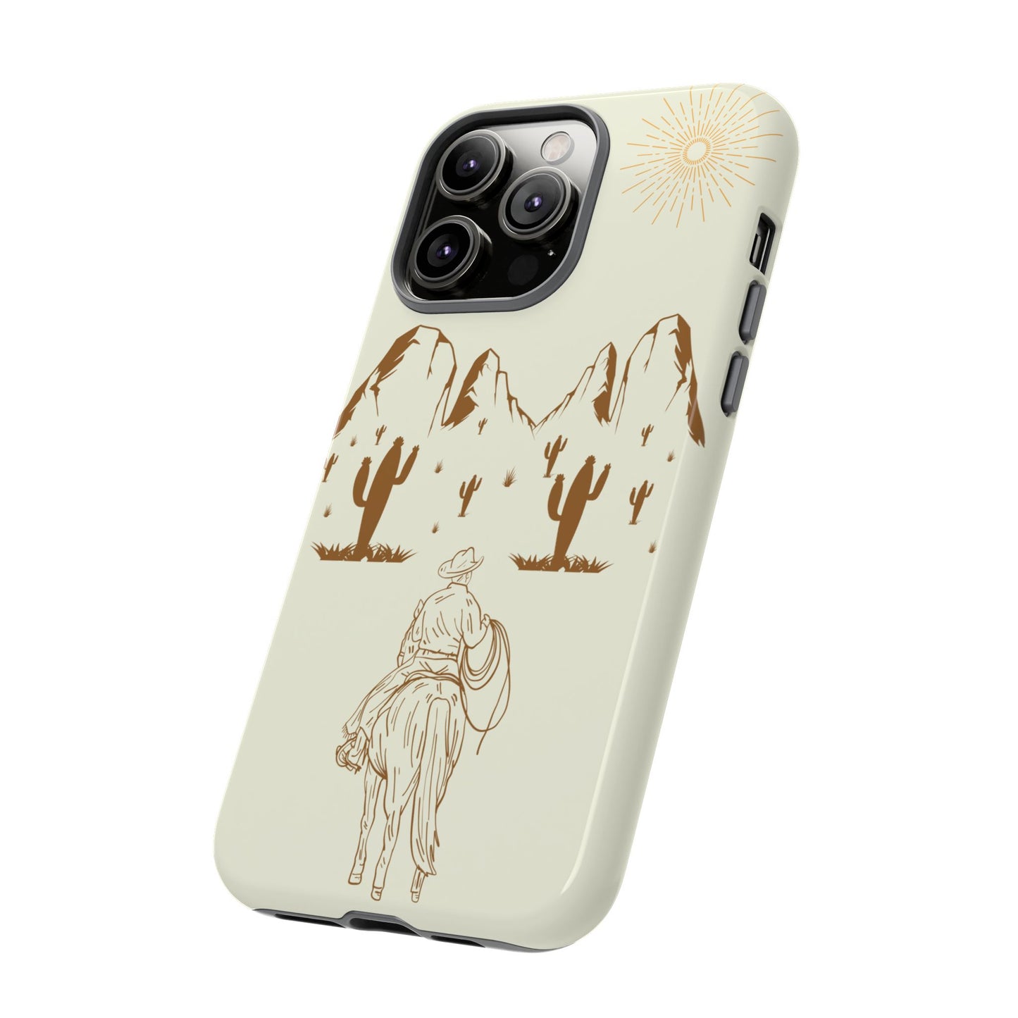 iPHONE Cowboy Riding into the Sunset Tough Phone Case