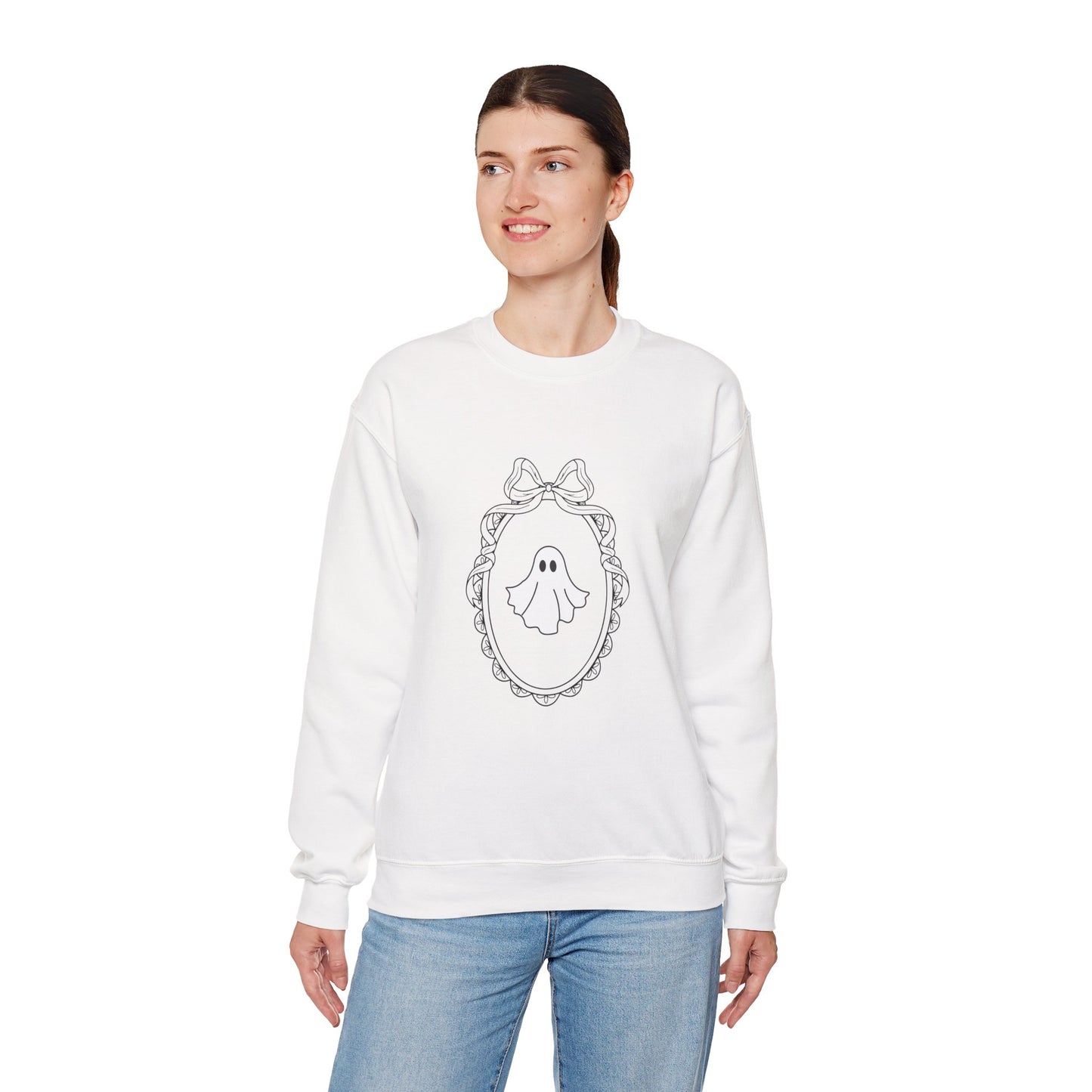Cute Ghost Crewneck Sweatshirt | Cozy Unisex Fall Apparel, Halloween Outfit, Spooky Season Gift, Casual Comfort