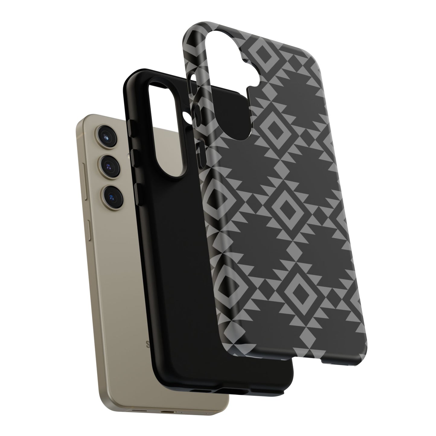 SAMSUNG Tribal Pattern Black and Grey Tough Phone Case | MADE FOR HIM AND HER
