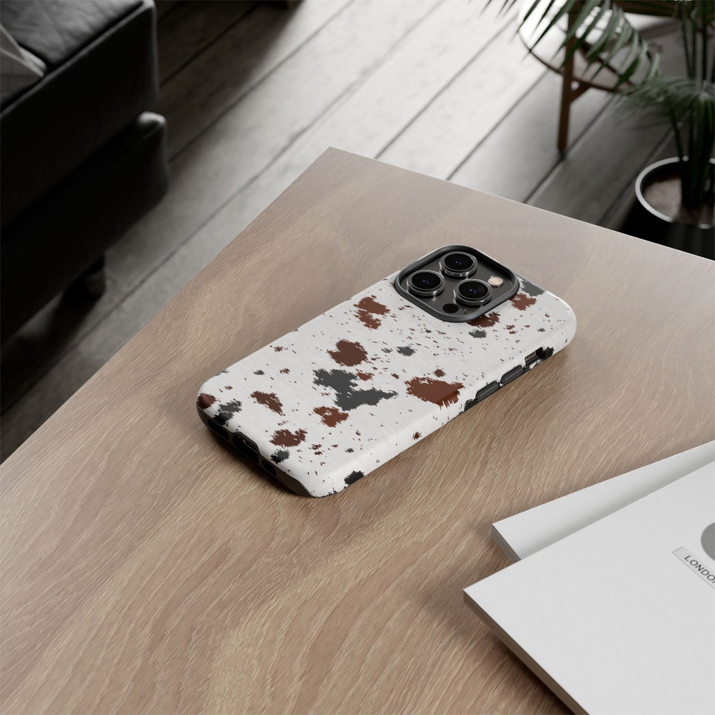iPHONE Cow Print Tough Phone Case l GIFT FOR HIM AND HER
