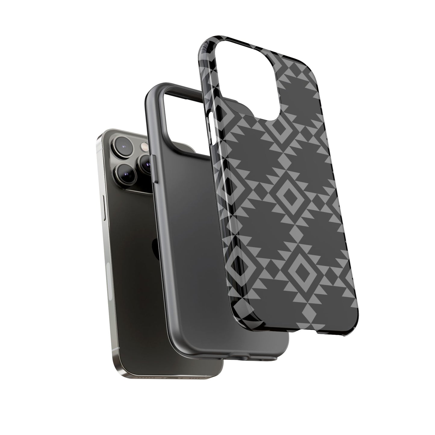 iPHONE Tribal Pattern Black and Grey Tough Phone Case | MADE FOR HIM AND HER