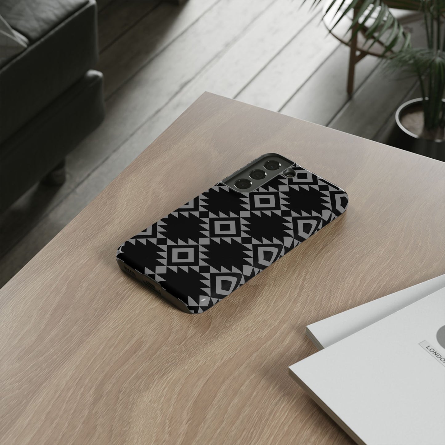 SAMSUNG Tribal Pattern Black and Grey Tough Phone Case | MADE FOR HIM AND HER