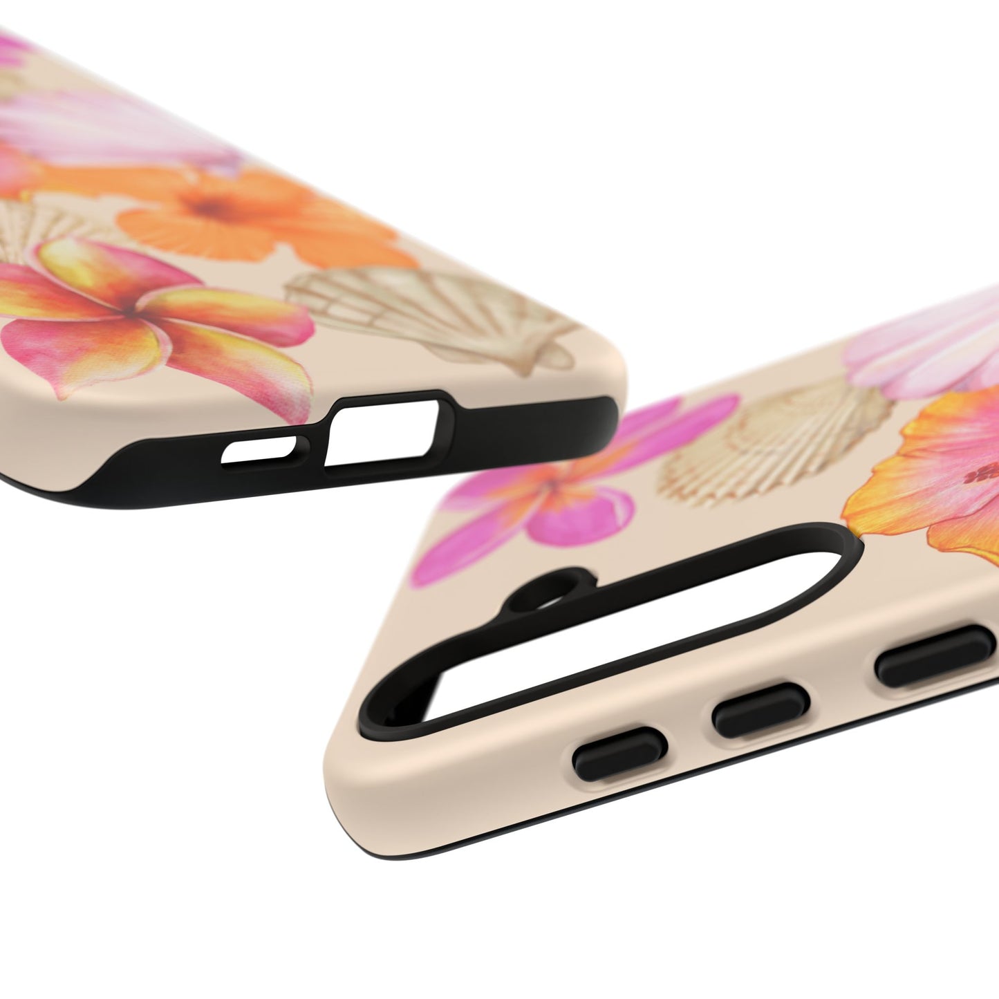 SAMSUNG Tropical Floral and Seashell Tough Phone Case l Vibrant Summer Accessory, Durable Tough Case for All Occasions