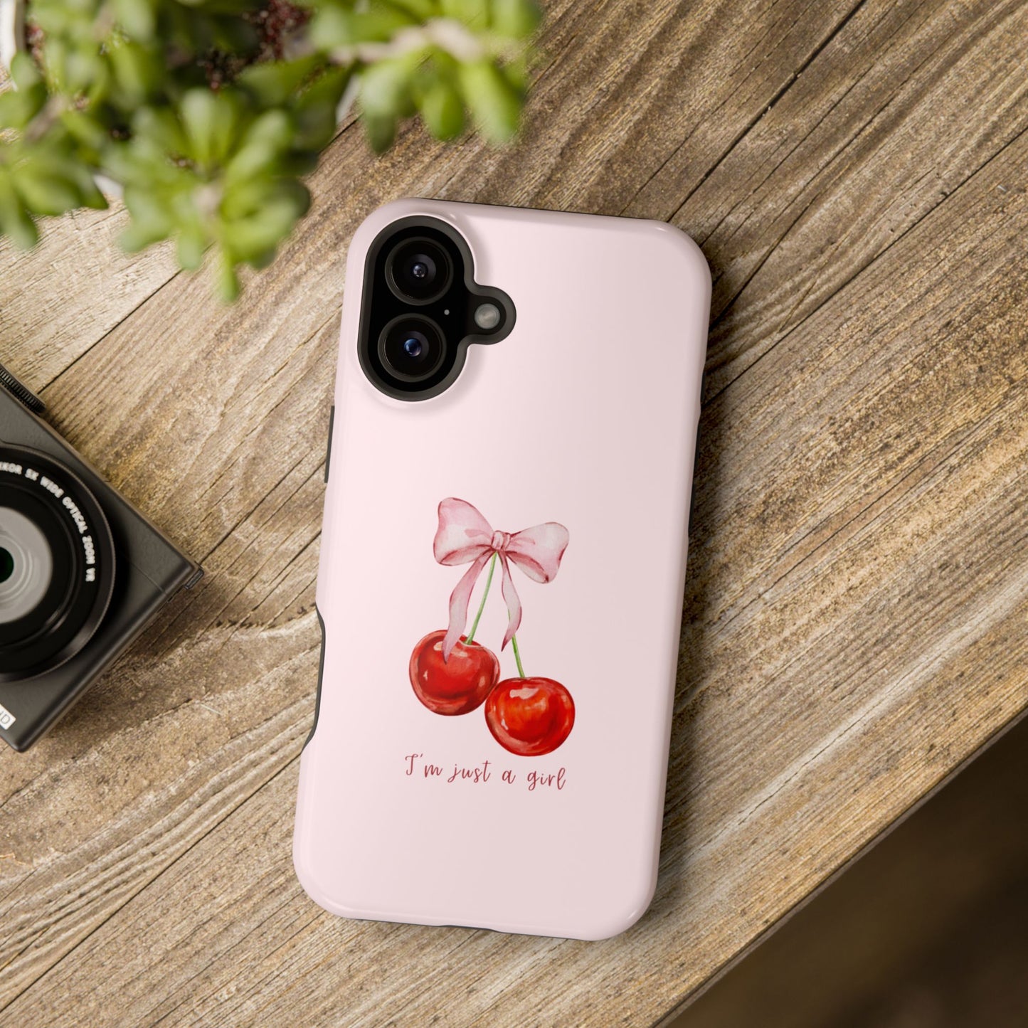 Cherry Bow Impact-Resistant Phone Case - Cute Phone Cover for Girls