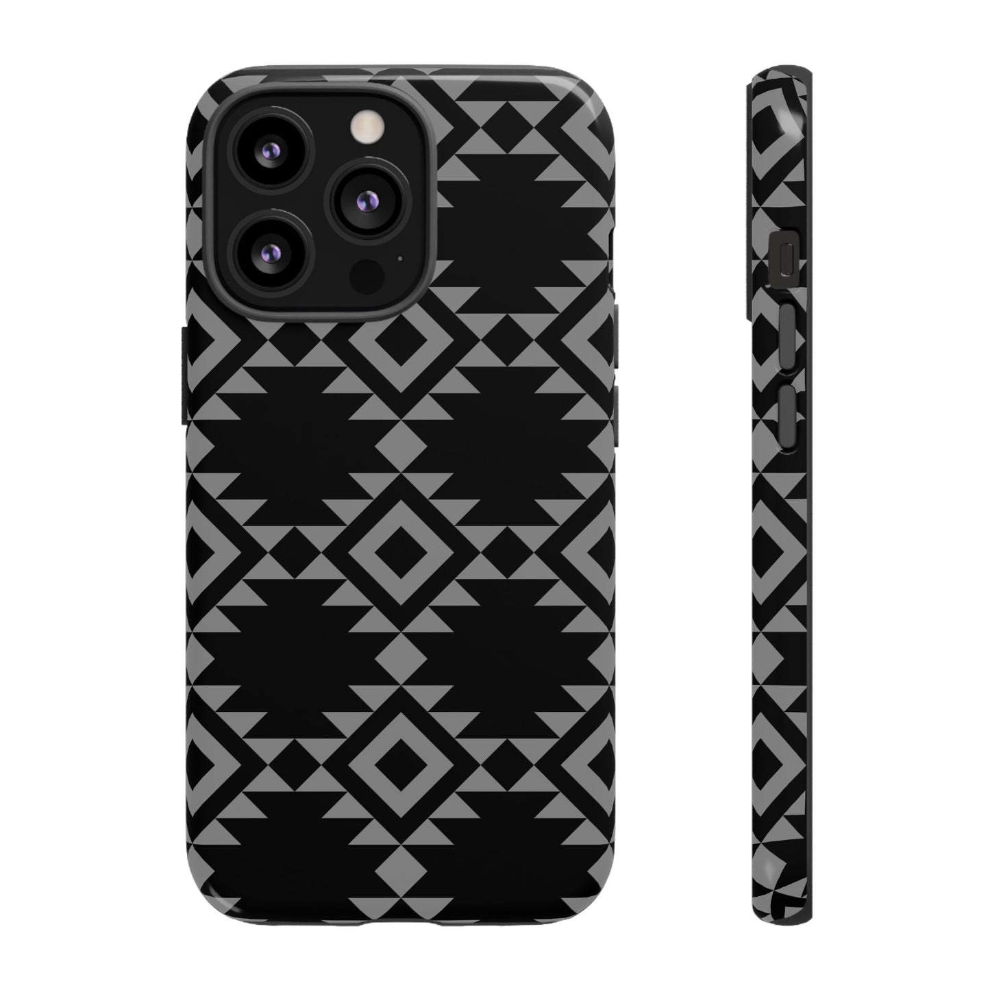iPHONE Tribal Pattern Black and Grey Tough Phone Case | MADE FOR HIM AND HER
