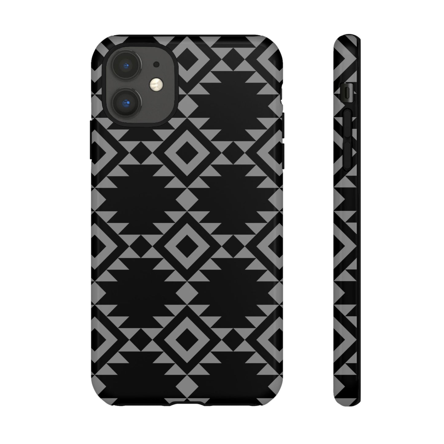 iPHONE Tribal Pattern Black and Grey Tough Phone Case | MADE FOR HIM AND HER