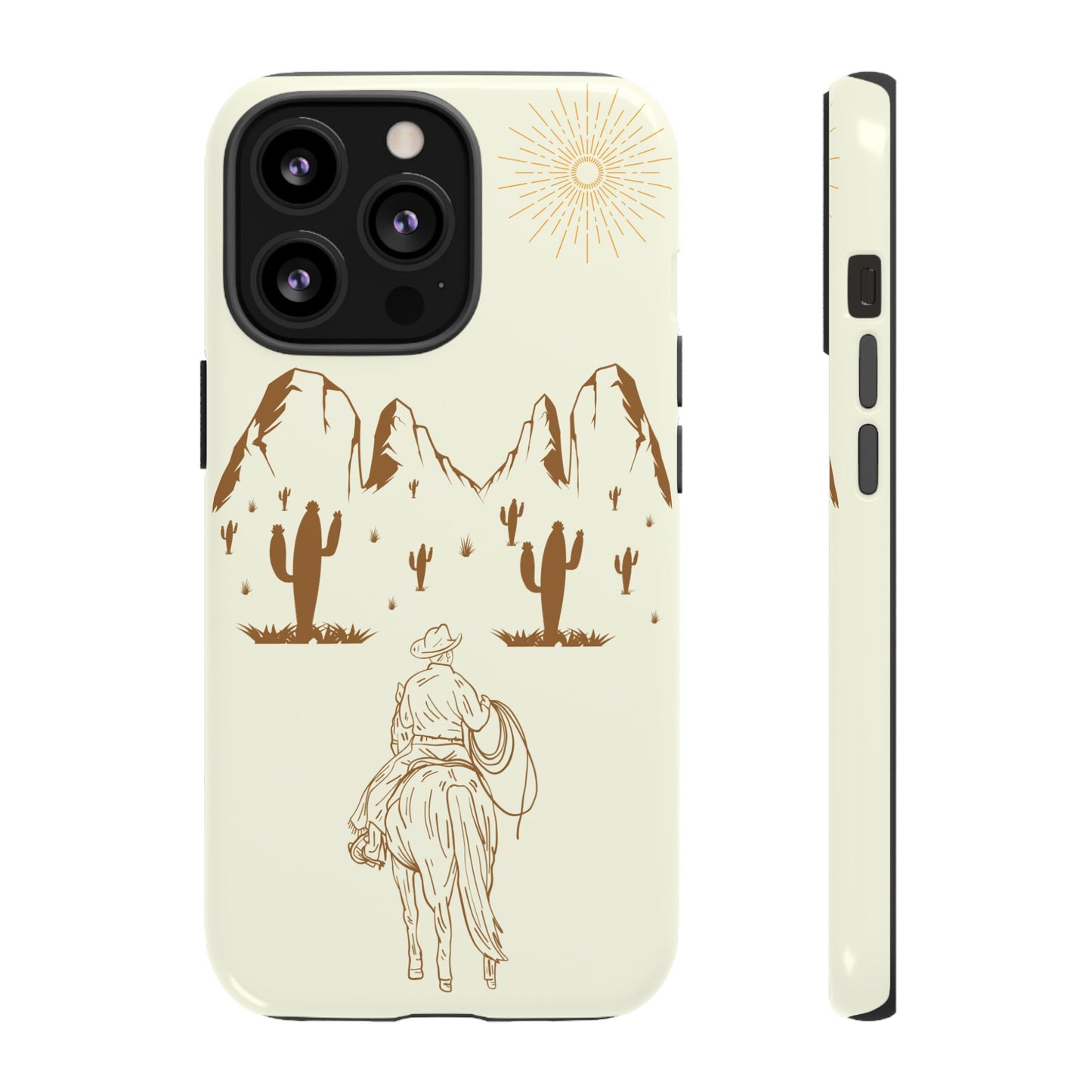 iPHONE Cowboy Riding into the Sunset Tough Phone Case
