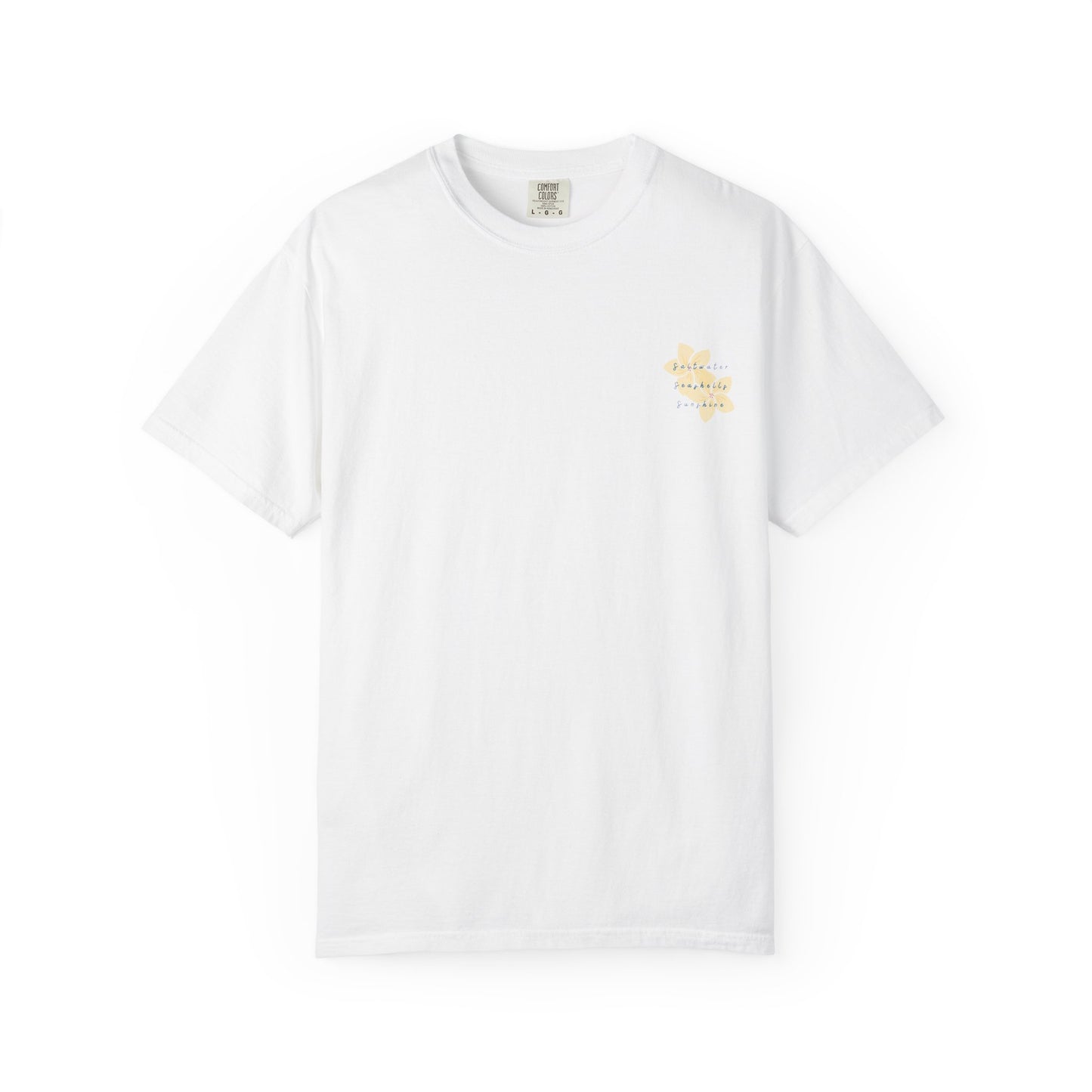 "Saltwater, Seashells, Sunshine" Garment-Dyed T-Shirt l Coastal Vibes, Relaxed Fit, Beachwear