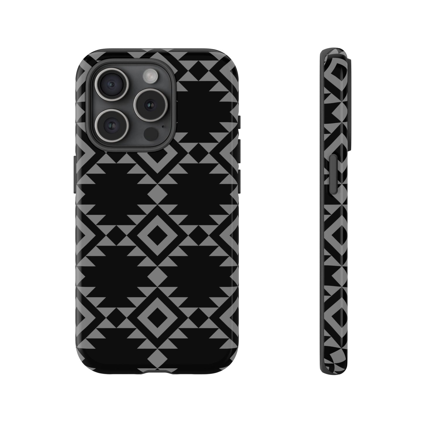iPHONE Tribal Pattern Black and Grey Tough Phone Case | MADE FOR HIM AND HER