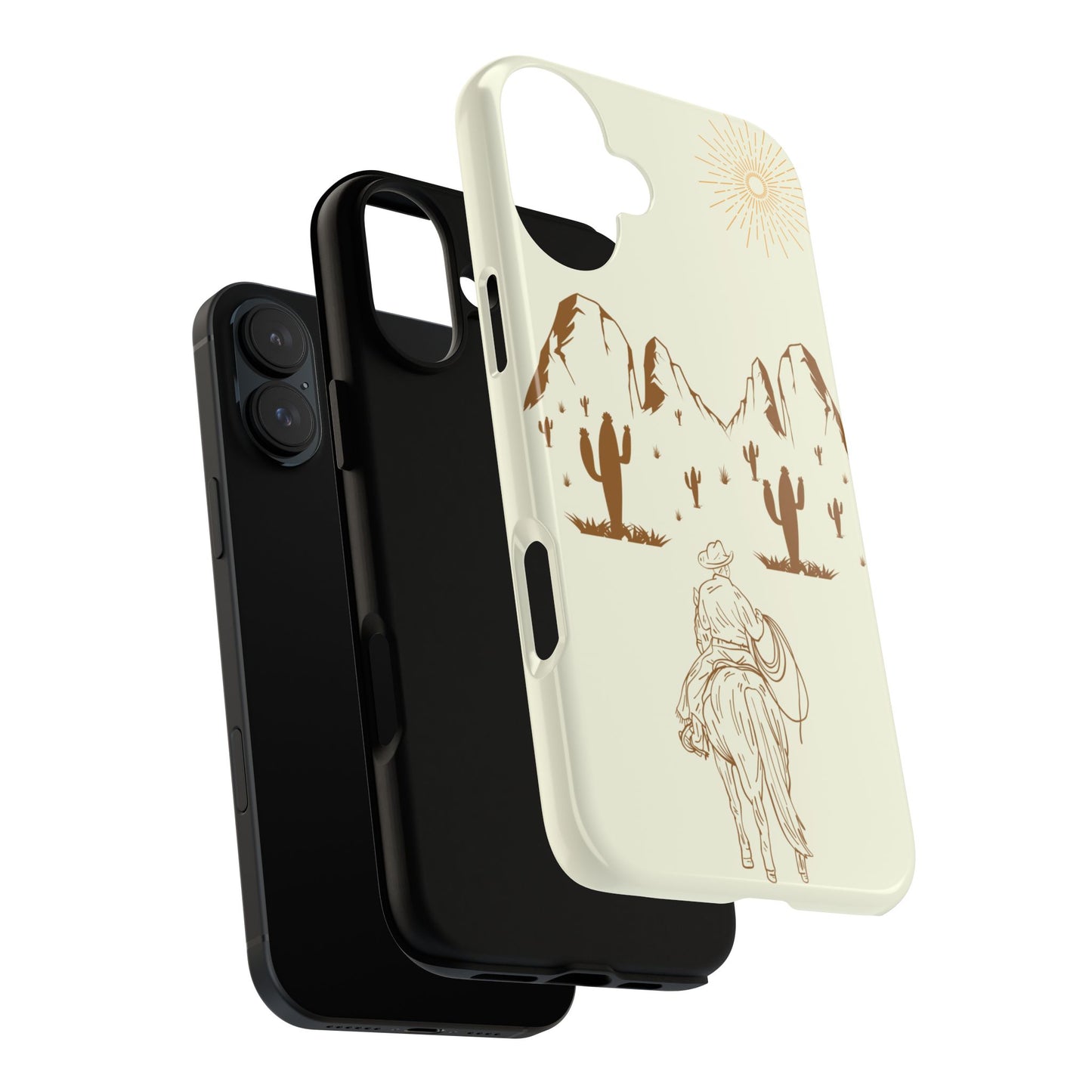 iPHONE Cowboy Riding into the Sunset Tough Phone Case