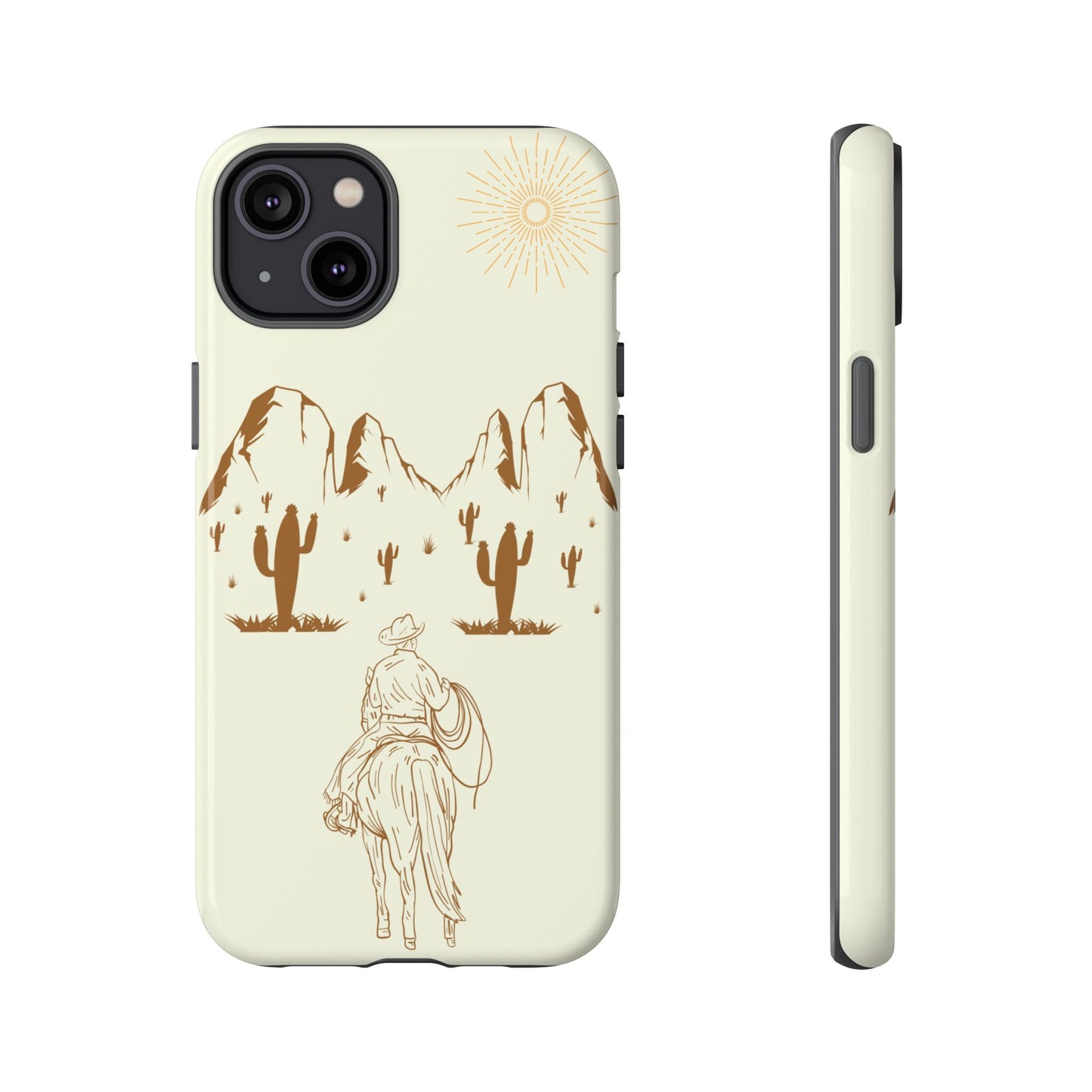 iPHONE Cowboy Riding into the Sunset Tough Phone Case