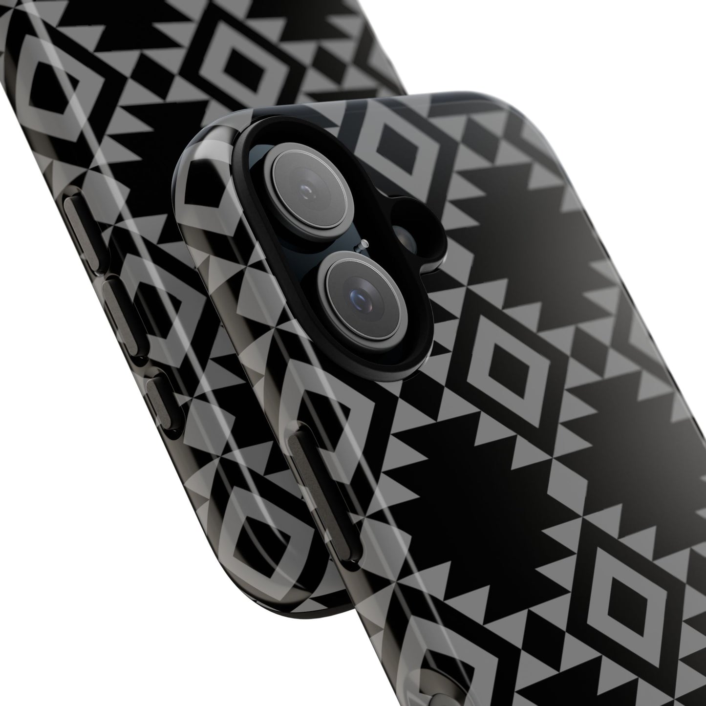 iPHONE Tribal Pattern Black and Grey Tough Phone Case | MADE FOR HIM AND HER