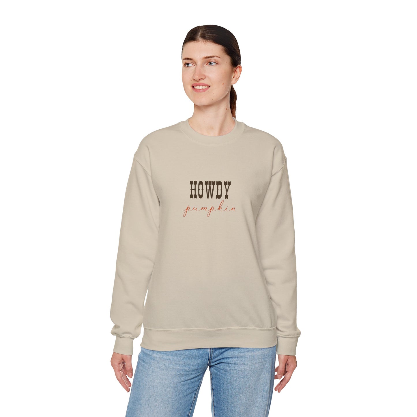 Howdy Pumpkin Crewneck Sweatshirt, Unisex Fall Sweatshirt, Cozy Autumn Apparel, Thanksgiving Gift, Casual Layer