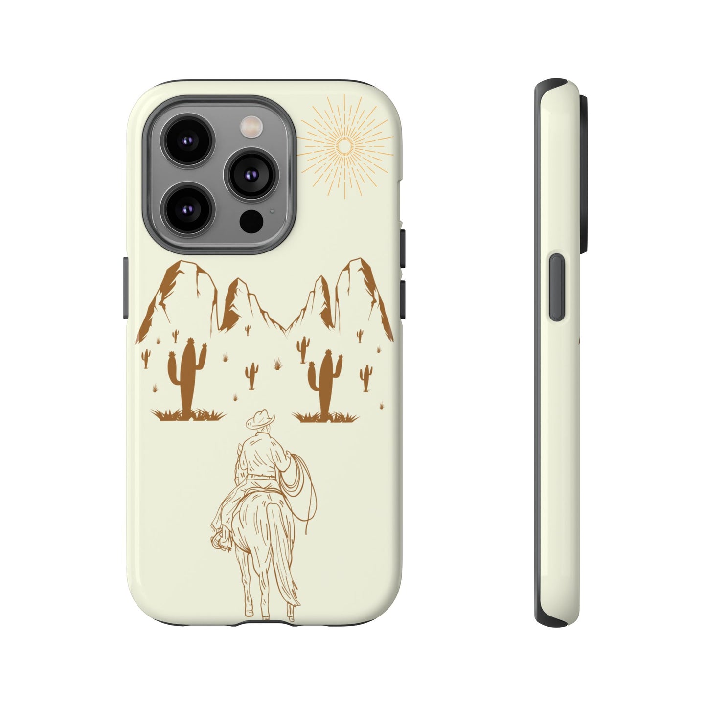 iPHONE Cowboy Riding into the Sunset Tough Phone Case