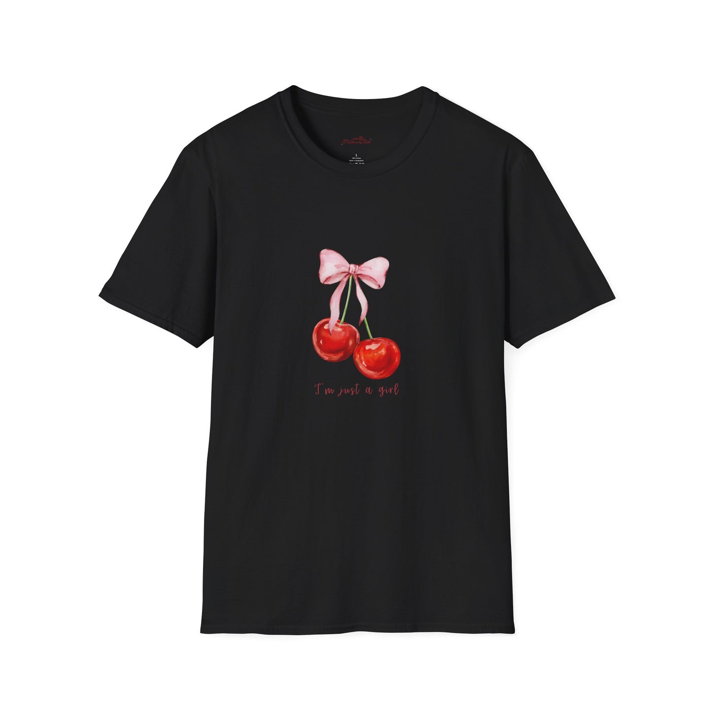 Cute Cherry Graphic T-Shirt - "I’m Just a Girl"