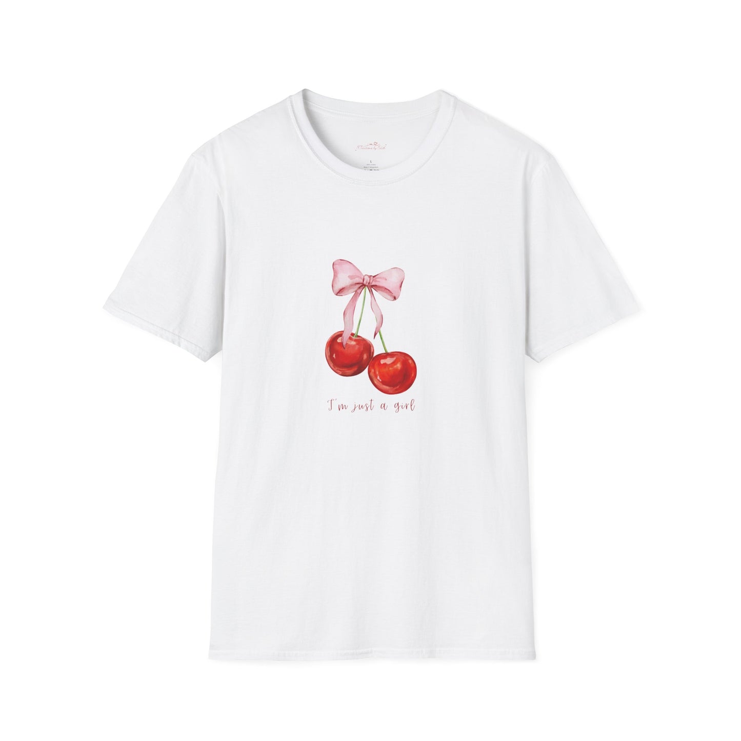 Cute Cherry Graphic T-Shirt - "I’m Just a Girl"