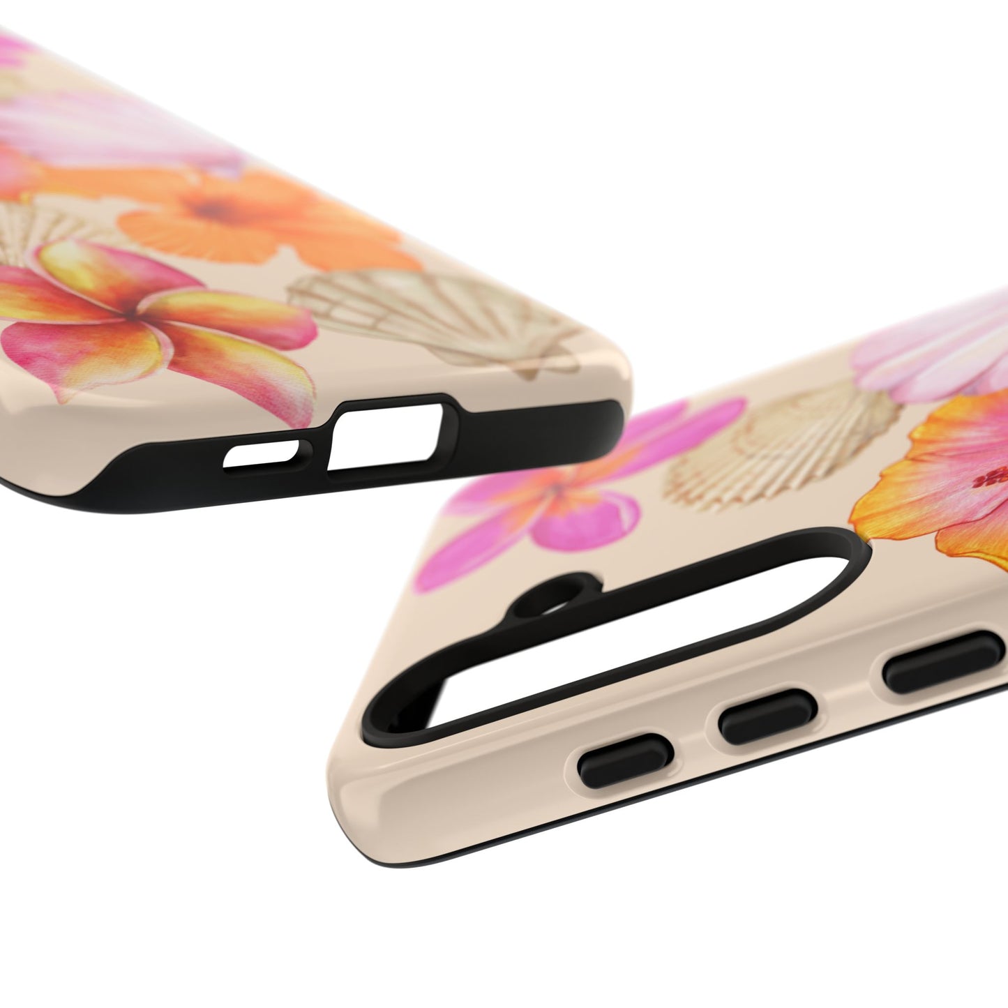 SAMSUNG Tropical Floral and Seashell Tough Phone Case l Vibrant Summer Accessory, Durable Tough Case for All Occasions