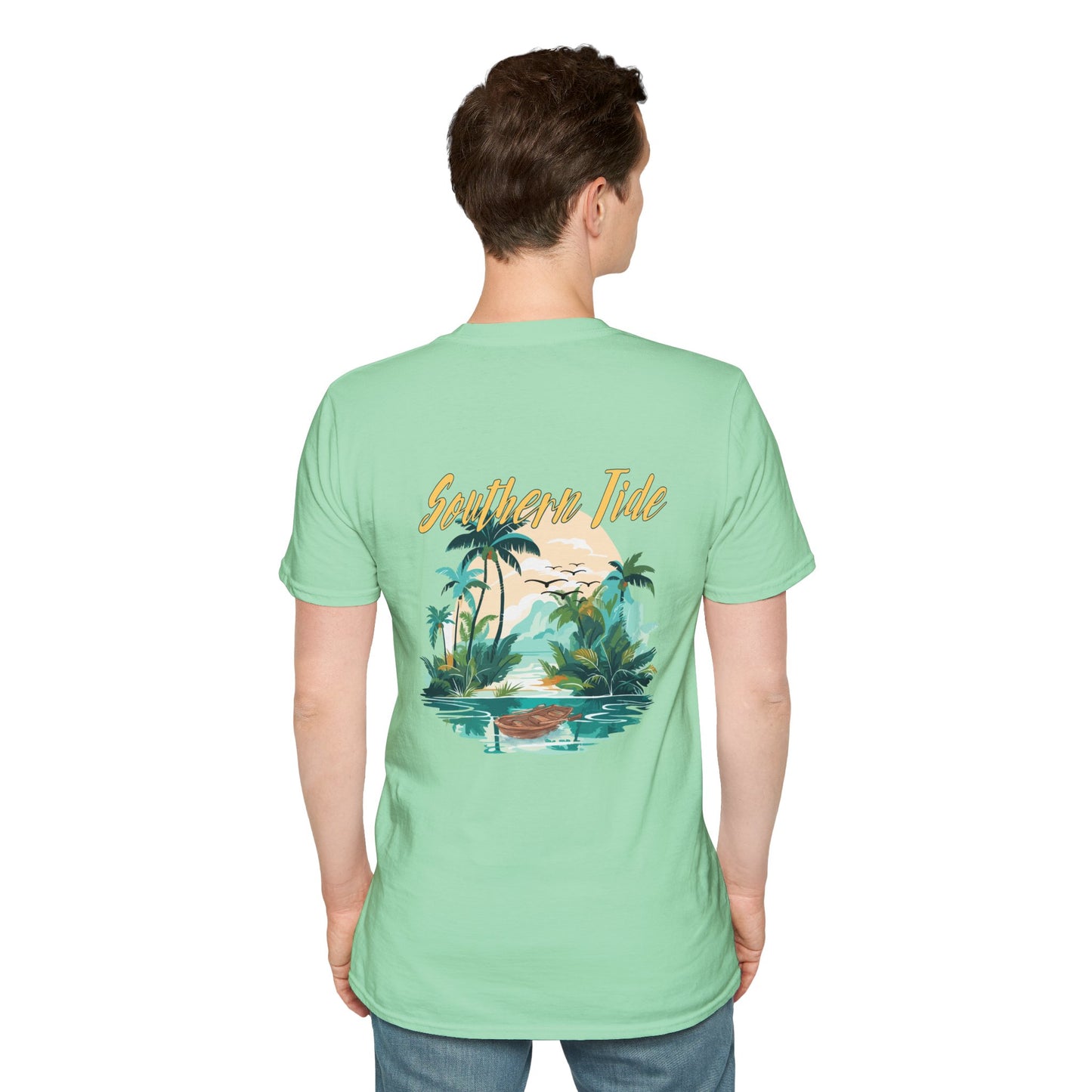 "Southern Tide" Tropical T-Shirt l Unisex Softstyle Tee, Summer Apparel