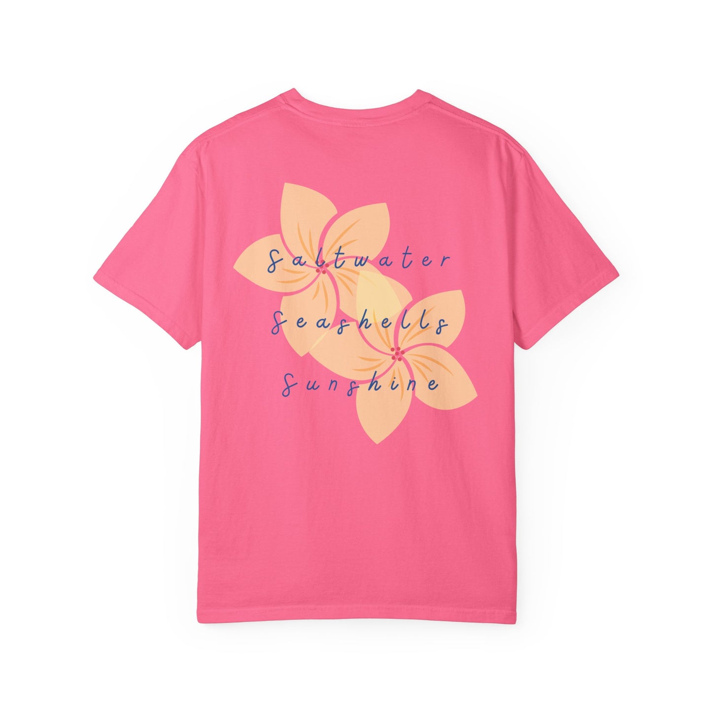 "Saltwater, Seashells, Sunshine" Garment-Dyed T-Shirt l Coastal Vibes, Relaxed Fit, Beachwear