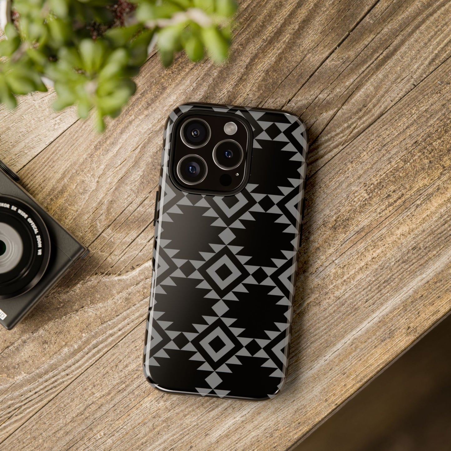 iPHONE Tribal Pattern Black and Grey Tough Phone Case | MADE FOR HIM AND HER