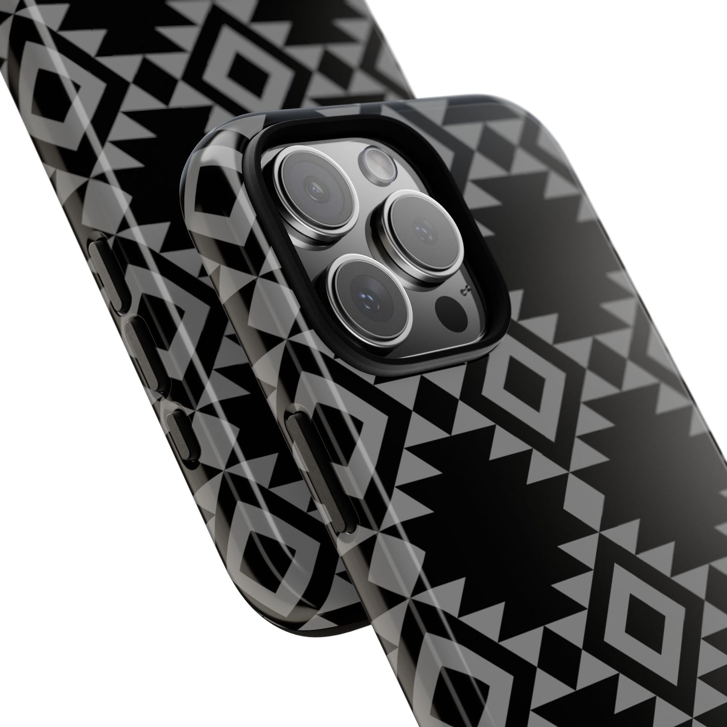 iPHONE Tribal Pattern Black and Grey Tough Phone Case | MADE FOR HIM AND HER