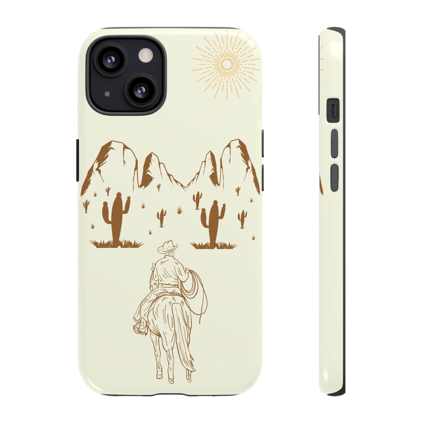 iPHONE Cowboy Riding into the Sunset Tough Phone Case