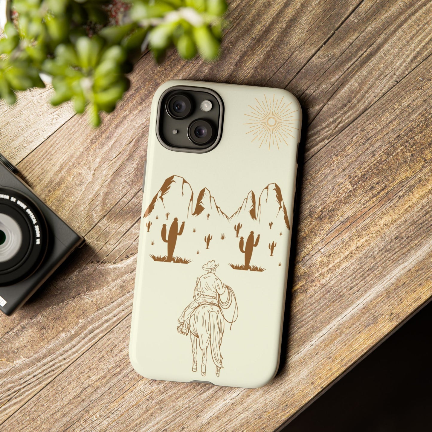 iPHONE Cowboy Riding into the Sunset Tough Phone Case