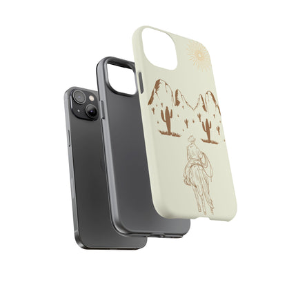 iPHONE Cowboy Riding into the Sunset Tough Phone Case