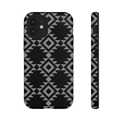iPHONE Tribal Pattern Black and Grey Tough Phone Case | MADE FOR HIM AND HER