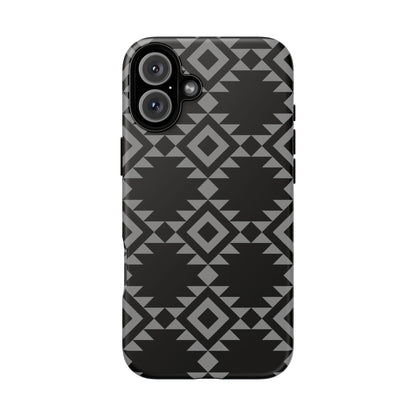 iPHONE Tribal Pattern Black and Grey Tough Phone Case | MADE FOR HIM AND HER