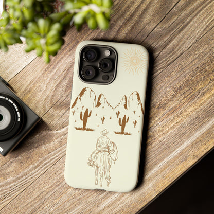 iPHONE Cowboy Riding into the Sunset Tough Phone Case