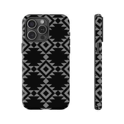 iPHONE Tribal Pattern Black and Grey Tough Phone Case | MADE FOR HIM AND HER