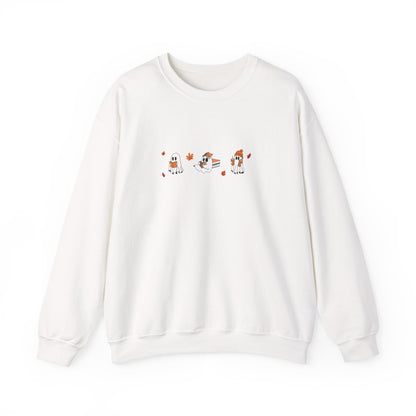 Cute Ghosts with Books Cozy Unisex Crewneck Sweatshirt l Perfect for Holidays, Casual Wear, Gifts, Winter, Relaxed Style