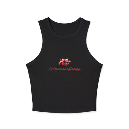 Feminine Energy Micro Rib Racer Tank Top - Women's Casual Apparel