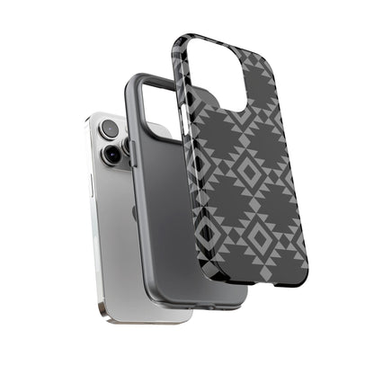 iPHONE Tribal Pattern Black and Grey Tough Phone Case | MADE FOR HIM AND HER