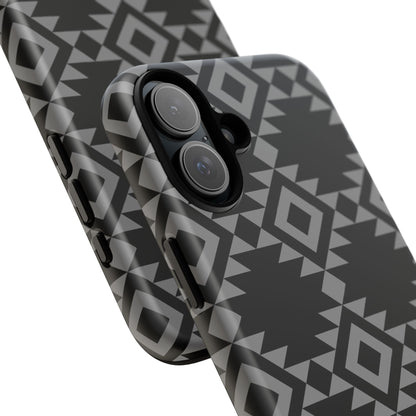 iPHONE Tribal Pattern Black and Grey Tough Phone Case | MADE FOR HIM AND HER