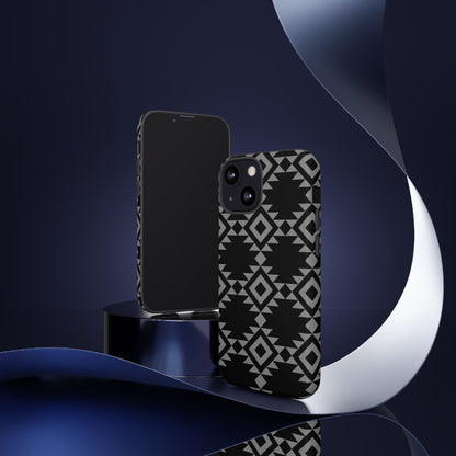 iPHONE Tribal Pattern Black and Grey Tough Phone Case | MADE FOR HIM AND HER
