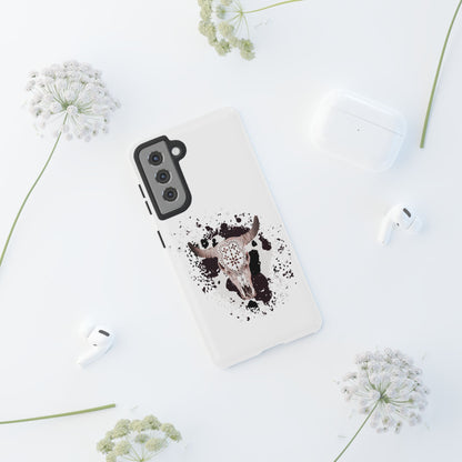 SAMSUNG Bull Skull with Cow Print Tough Phone Case l Gift for Him, Western Style