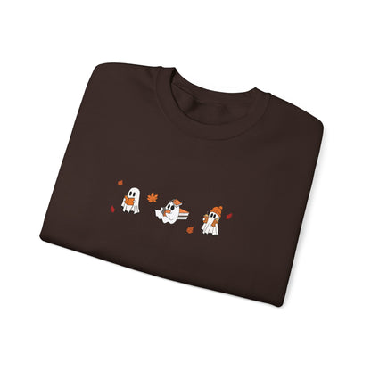 Cute Ghosts with Books Cozy Unisex Crewneck Sweatshirt l Perfect for Holidays, Casual Wear, Gifts, Winter, Relaxed Style
