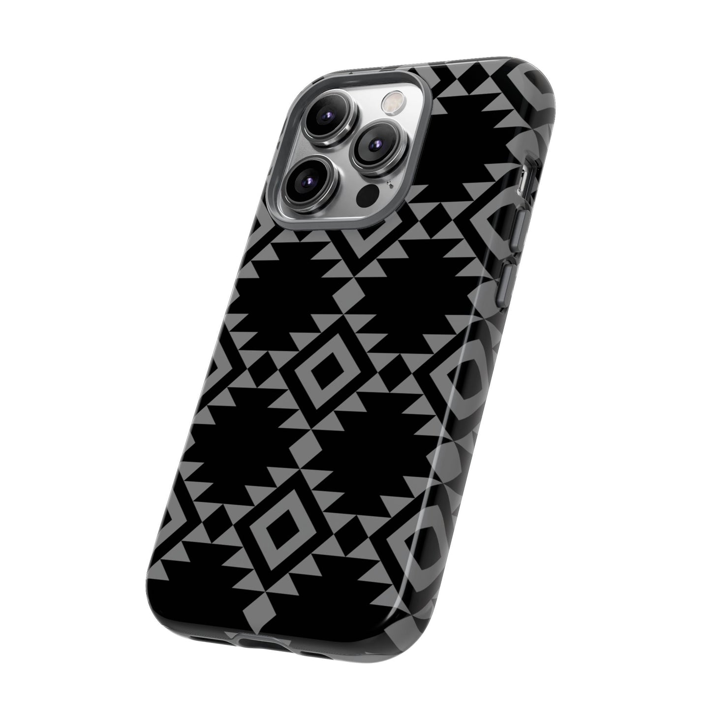 iPHONE Tribal Pattern Black and Grey Tough Phone Case | MADE FOR HIM AND HER