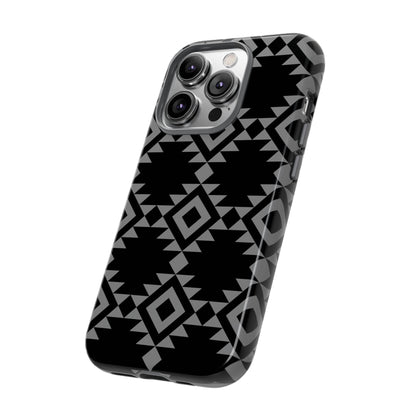 iPHONE Tribal Pattern Black and Grey Tough Phone Case | MADE FOR HIM AND HER