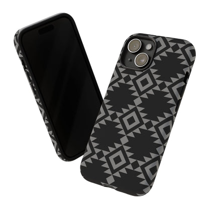 iPHONE Tribal Pattern Black and Grey Tough Phone Case | MADE FOR HIM AND HER